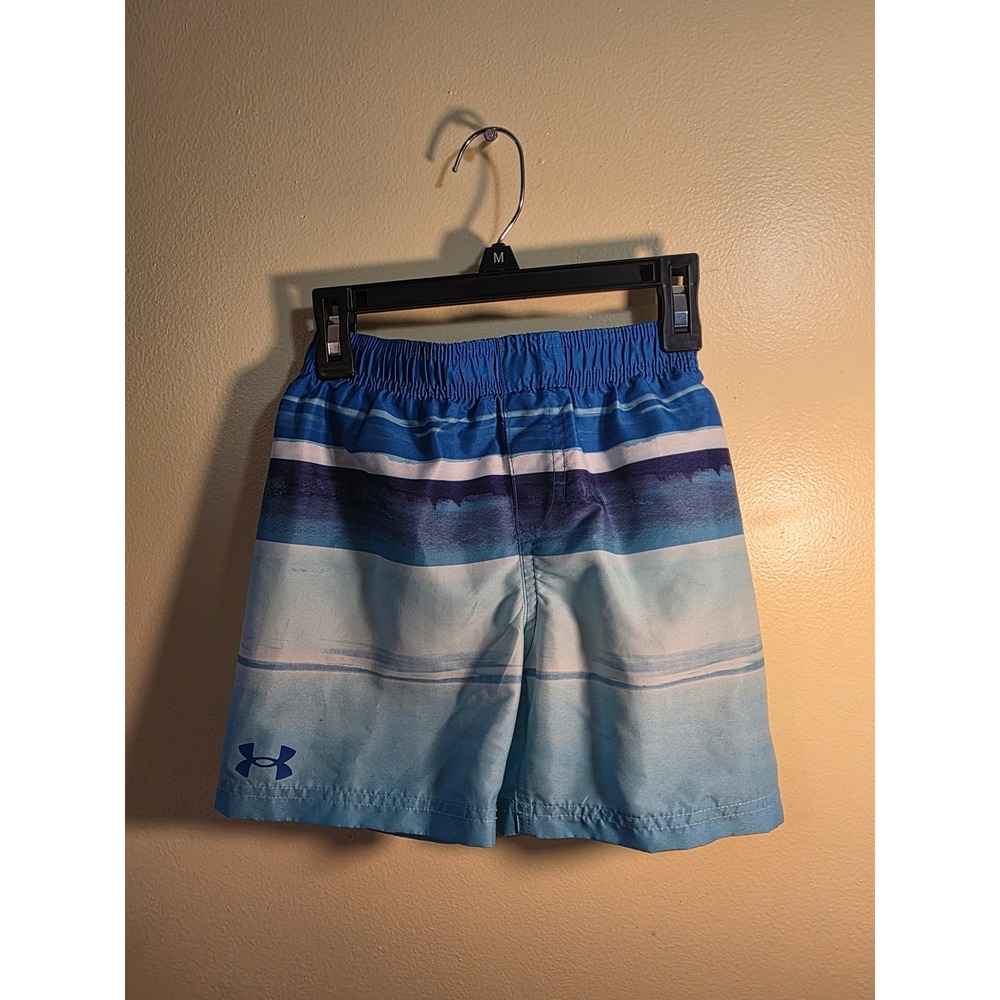 Under Armour Boys Blue Ombre Stripe Swim Trunks Board Shorts Size 6 UASGK03E-430
